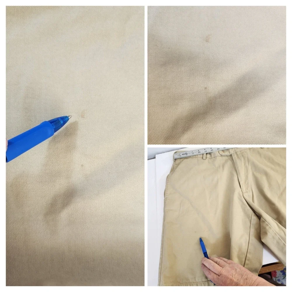 Peter Millar Mens Khaki Flat Front Chino Shorts Size 36 Beige 100% Pima Cotton‎